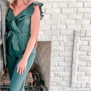 Green dressy romper